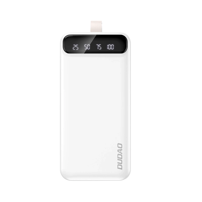 Dudao K8S+ Powerbank 10W 30000mAh 2x USB-A with LED light - white
