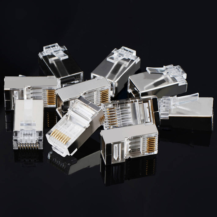 Extremo de enchufe Ugreen 10x RJ45 8P8C (UTP Cat. 6 / Cat. 5 / Cat. 5e) plateado (NW111)