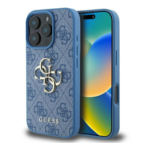 Etui Guess iPhone 16 Pro 6.3" niebieski/blue hardcase 4G Big Logo