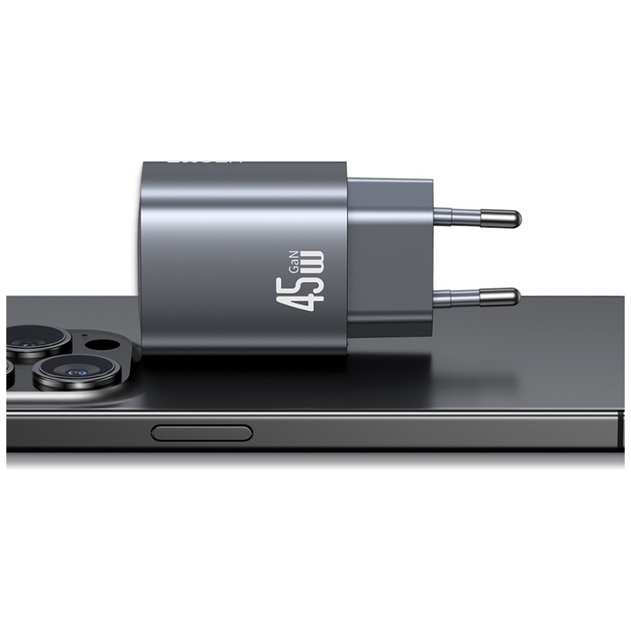 Ładowarka sieciowa USAMS CC305 T66 45W   GaN 2xUSB-C tarnish