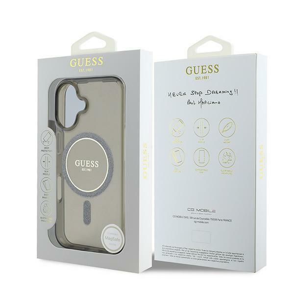 Guess GUHMP16MHFGEREK iPhone 16 Plus      6.7" czarny/black hardcase IML Glitter Circle MagSafe