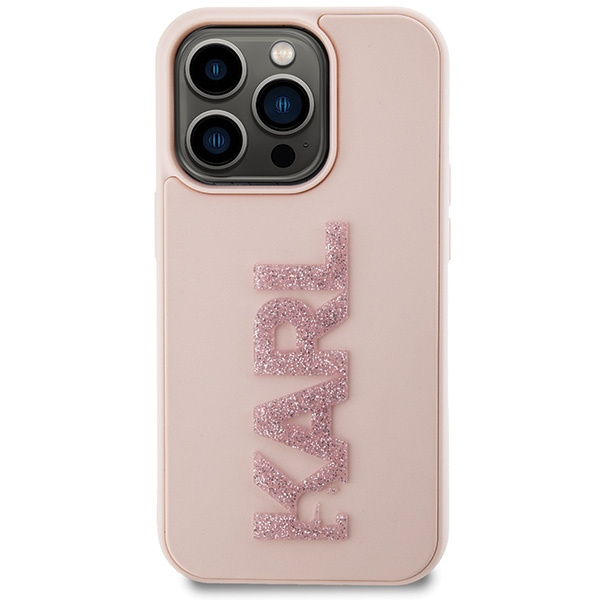 Etui Karl Lagerfeld KLHCP15X3DMBKCP iPhone 15 Pro Max 6.7" różowy/pink hardcase 3D Rubber Glitter Logo Case