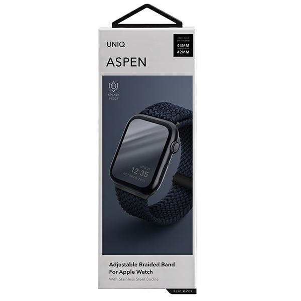 UNIQ řemínek Aspen Apple Watch 44/42/45mm Opletená modrá/oxfordská modrá