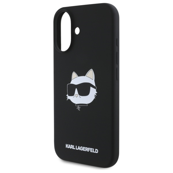 Etui Karl Lagerfeld iPhone 16 czarny/black HC MagSafe Sil Choupette Head Print