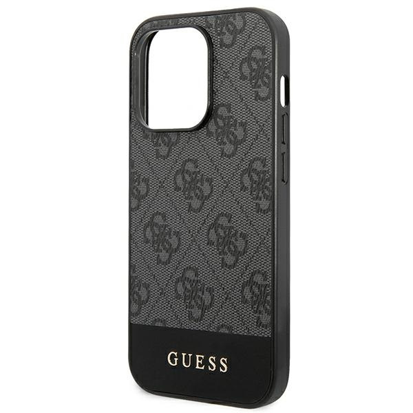 Hülle Guess iPhone 14 Pro Max 6.7" grau/grau hart case 4G Stripe Kollektion