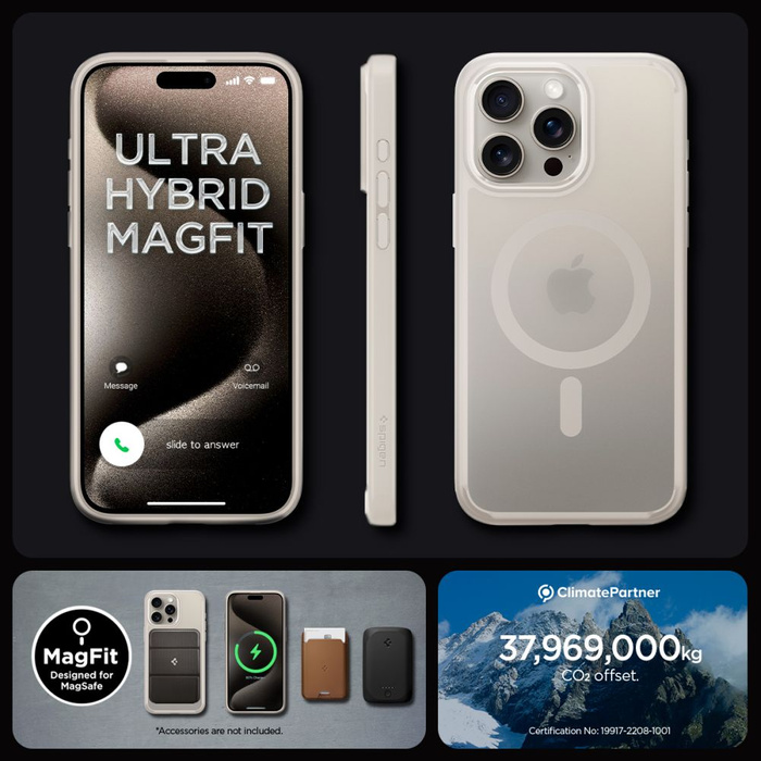Case Spigen Ultra Hybrid Mag MagSafe iPhone 15 Pro Frost Natural Titanium Case