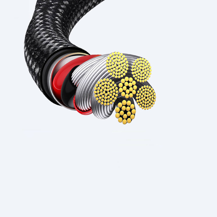 [Po vrácení zboží] Baseus Tungsten Gold kabel USB-A - USB-C 480Mbps 100W 1m černý (CAWJ000001)