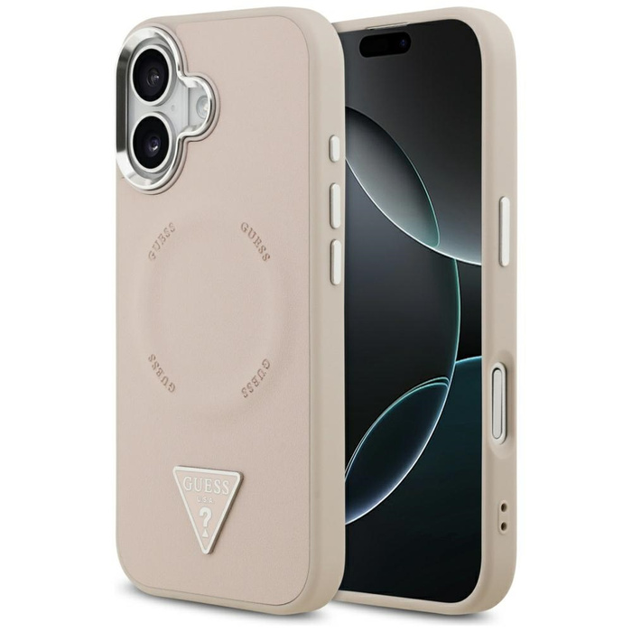 Etui Guess Triangle Logo MagSafe do      iPhone 17 różowy