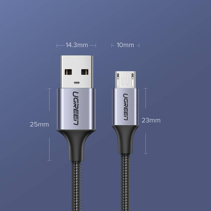 Ugreen USB - micro USB cable 1m gray (60146)