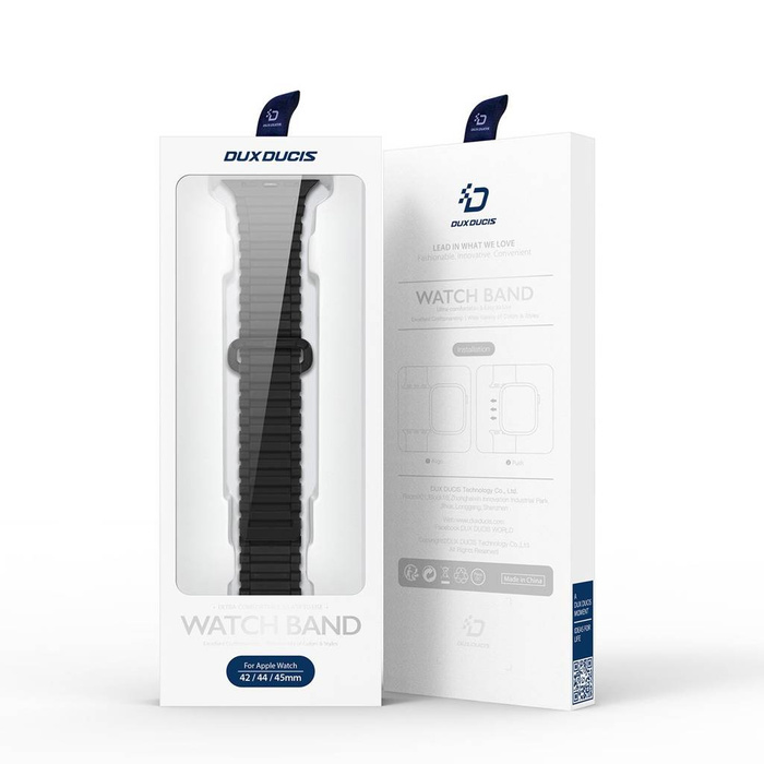 Řemínek Dux Ducis Strap (Armor Version) řemínek Apple Watch SE, 8, 7, 6, 5, 4, 3, 2, 1 (41, 40, 38 mm) silikonový magneetický náramek černo-oranžový