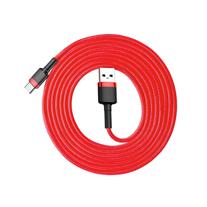 Baseus Cafule Cable odolný nylonový kabel USB / USB-C QC3.0 2A 2M červený (CATKLF-C09)