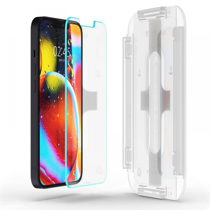 VERRE TREMPÉ SPIGEN iPhone 13 MINI GLAS.TR "EZ FIT PAQUET DE 2 
