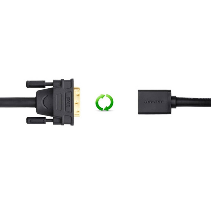 Ugreen cable DVI (male) - HDMI (female) adapter cable 0.15m black (20118)