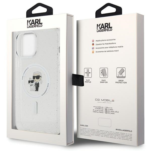 Karl Lagerfeld KLHMP13XHGKCNOT iPhone 13 Pro Max 6.7" transparent hardcase Karl&amp;Choupette Glitter MagSafe