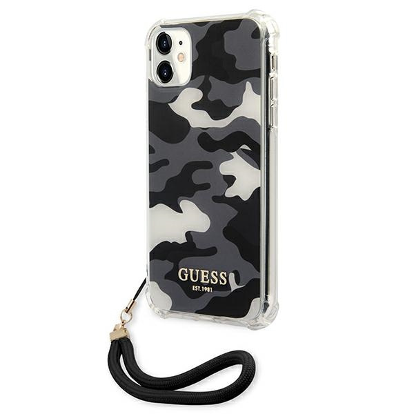 Hülle Guess Apple - GUHCN61KSARBK iPhone 6.1 11 „schwarz / schwarz Hülle Camo Ansammlungs - Fall