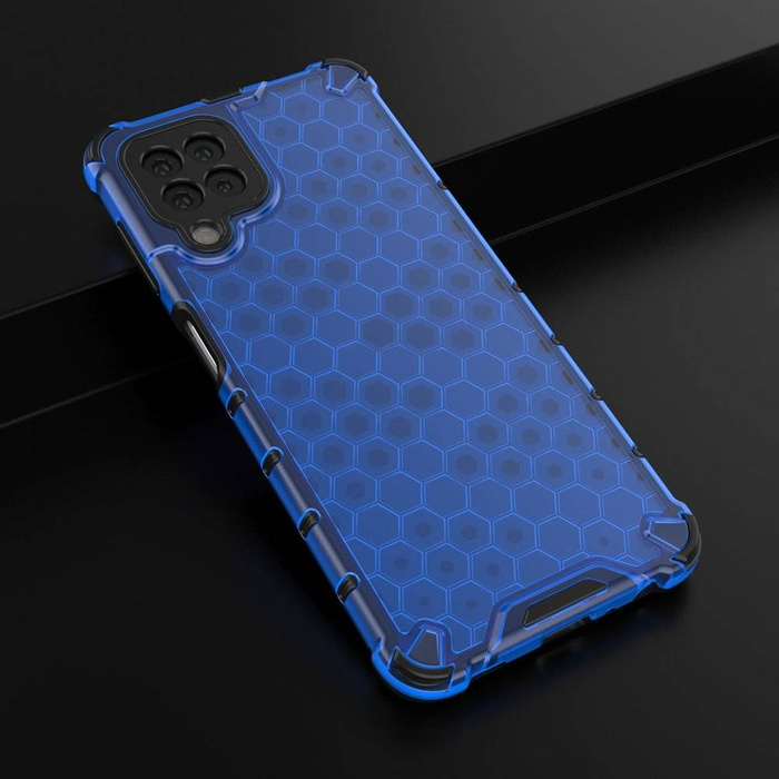 Honeycomb coque housse blindée avec cadre en gel Samsung Galaxy A22 4G bleu