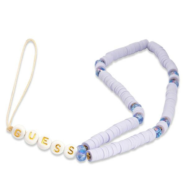 GUESS Phone Strap Heishi Beads Pendant Lilac Purple