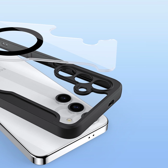 Dux Ducis Skin X Pro Hülle für Samsung S24 mit Magnetring und Klappe – Schwarz