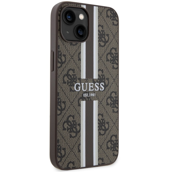Funda Guess GUHMP14SP4RPSW iPhone 14 6.1" marrón/marrón durocase 4G Printed Stripes MagSafe Case
