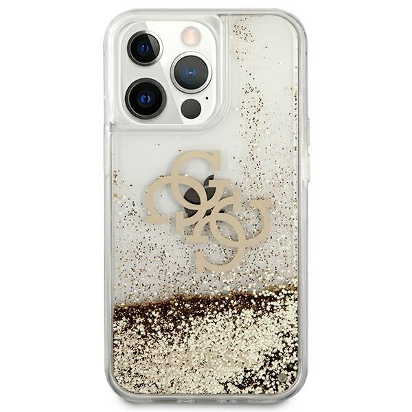 Cover GUESS Apple iPhone 13 Pro Max 4G Big Liquid Glitter Gold Hardcase