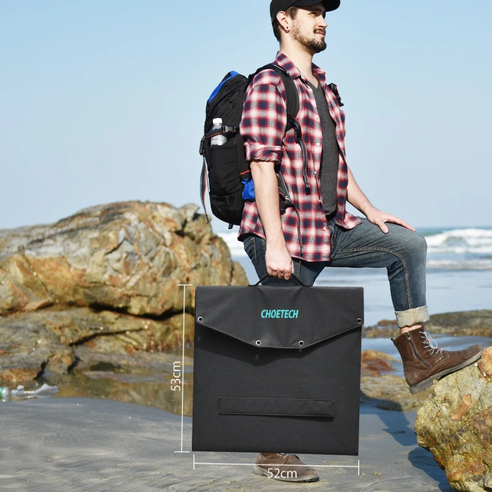 Ladergerät Choetech SC008 solar faltbar 120W DC / USB-C / 2x USB-A - schwarz