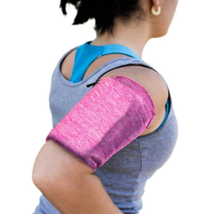 Fascia da braccio in tessuto elastico per il running fitness L rosa