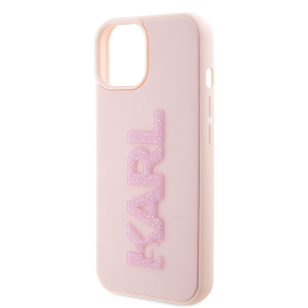 Etui Karl Lagerfeld KLHCP15M3DMBKCP iPhone 15 Plus 6.7" różowy/pink hardcase 3D Rubber Glitter Logo Case