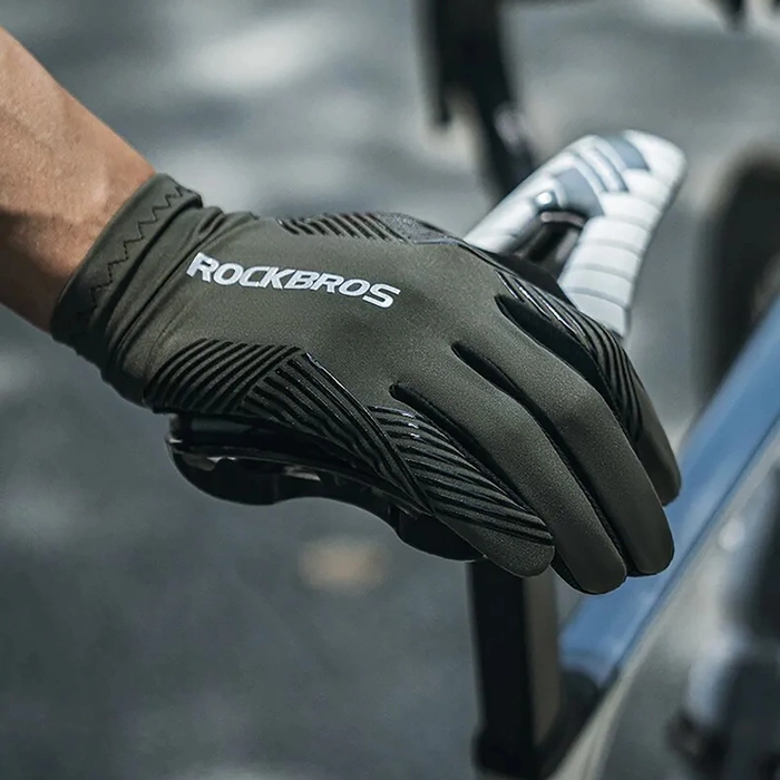 Rockbros 16110006002 stoßdämpfende Fahrradhandschuhe Größe M – Grün und Schwarz
