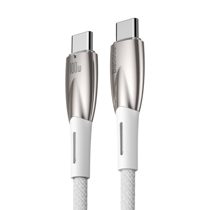 Baseus Glimmer Series cable with fast charging USB-C 480Mb/s PD 100W 2m white