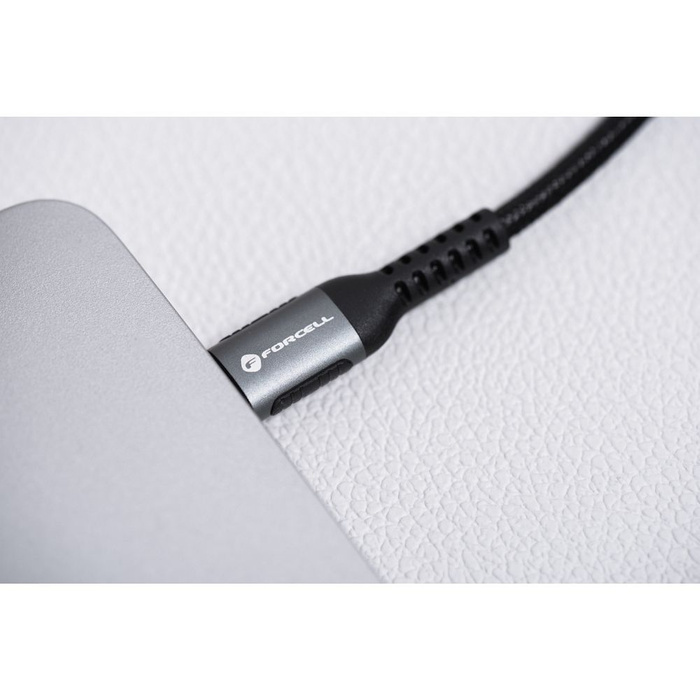 Kabel USB C do USB C Forcell F-Energy QC4.0 PD 5A 240W Cafule 0,25 m C263 czarny