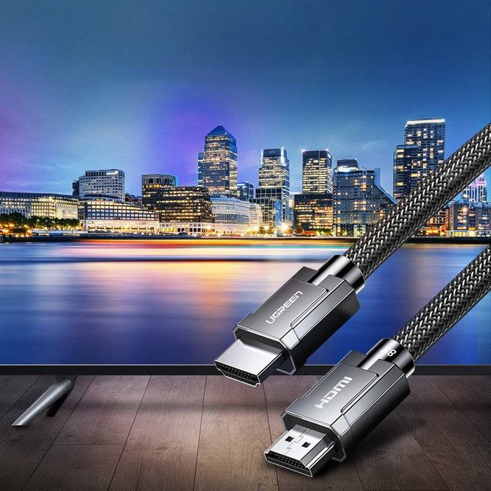 Cavo Ugreen Cavo HDMI 2.1 8K 60 Hz / 4K 120 Hz 3D 48 Gbps HDR VRR QMS ALLM eARC QFT 2 m grigio (HD135 70321)
