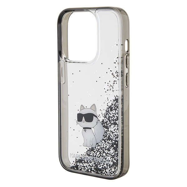 Etui Karl Lagerfeld KLHCP15LLKCNSK iPhone 15 Pro 6.1" transparent hardcase Liquid Glitter Choupette Case