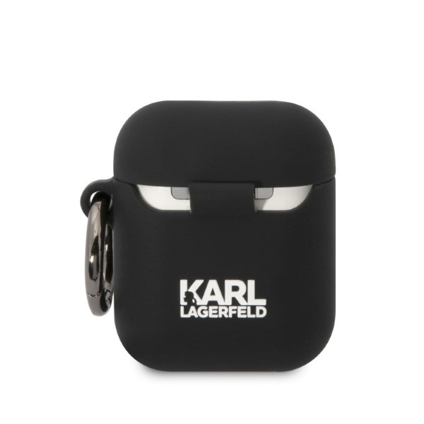 Karl Lagerfeld KLA2RUNIKK AirPods 1/2 Abdeckung schwarz/schwarz Silikon Karl Head 3D