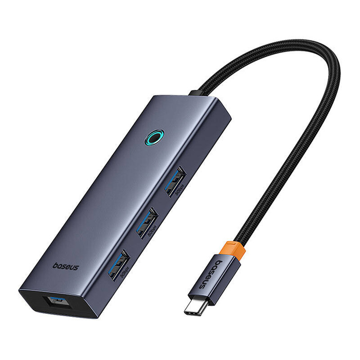 Hub 5w1 Baseus UltraJoy 5-Port (4xUSB 3.0,  PD) Szary