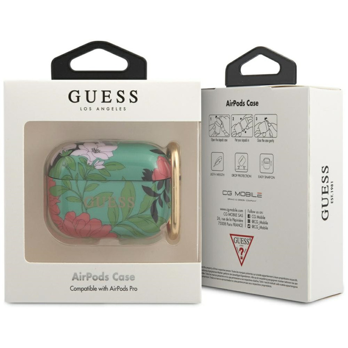 Puzdro GUESS Apple AirPods Pro Cover Flower Collection Green Case