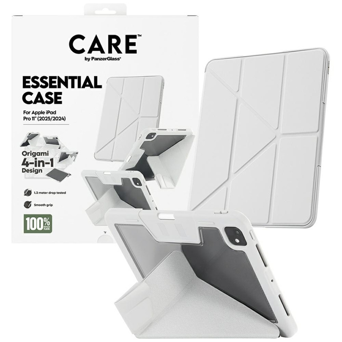 Etui Care by PanzerGlass Y fold do iPad  Pro 11" (2025/2024) jasnoszary