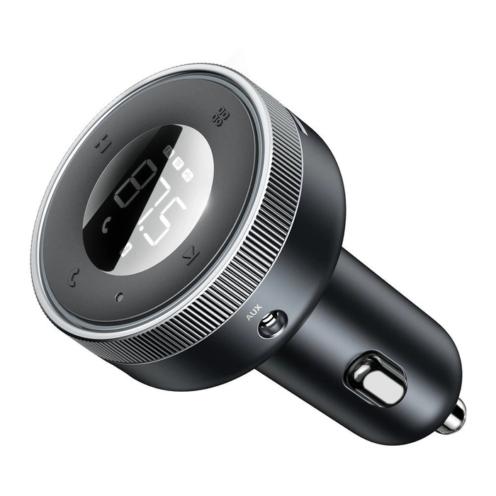 Baseus Enjoy Car LED Sans Fil 2x USB / Jack 3,5mm Chargeur MP3 Bluetooth 5.0 3.4A Noir (CCLH-01)