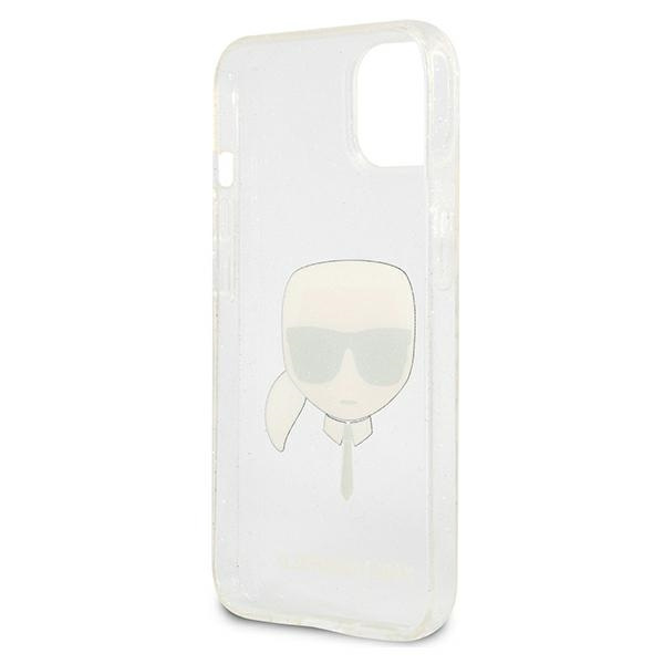 Cover KARL LAGERFELD Apple iPhone 13 Mini Glitter Karl's Head Silver Hardcase