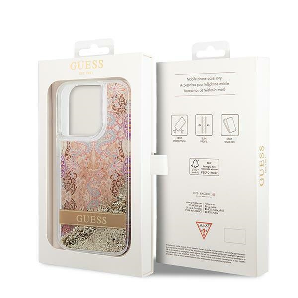 Hülle Guess GUHCP14XLFLSD iPhone 14 Pro Max 6,7" gold/gold hartcase Paisley Liquid Glitter
