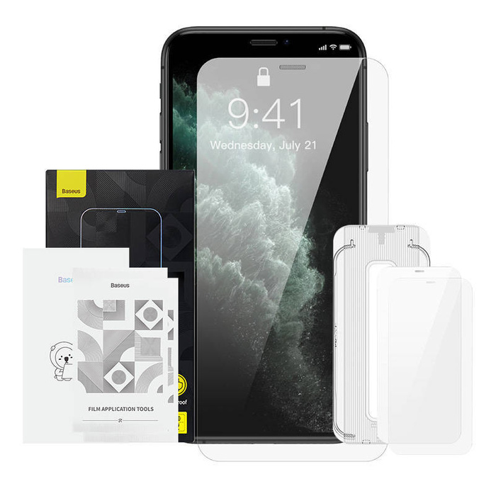 2x Szkło hartowane Baseus Crystal 0.3mm do iPhone X / XS