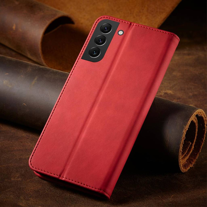 Magnete Fancy Case Custodia per Samsung Galaxy S22 + (S22 Plus) Marsupio Portafoglio Portacarte Rosso