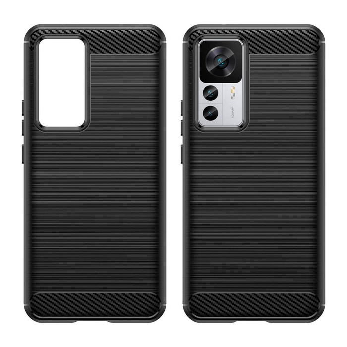Coque Carbon Case pour Xiaomi 12T Pro / Xiaomi 12T housse carbone silicone souple noir