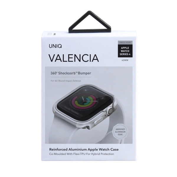 Uniq Hülle für Valencia Apple Watch Series 4/5/6 / SE 40 mm. Silber / Titansilber