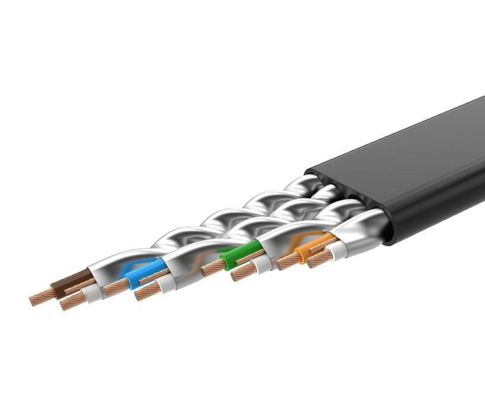 Cavo piatto Ugreen Cavo di rete Internet Cavo Ethernet RJ45 Cat 7 STP LAN 10 Gbps 10 m Nero (NW106 11265)