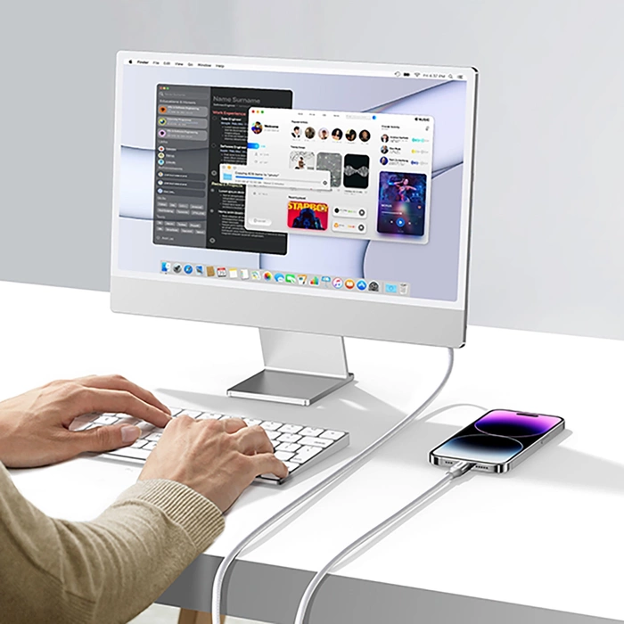 Cable Lightning a USB UGREEN 2,4A US199, 2m (plateado)