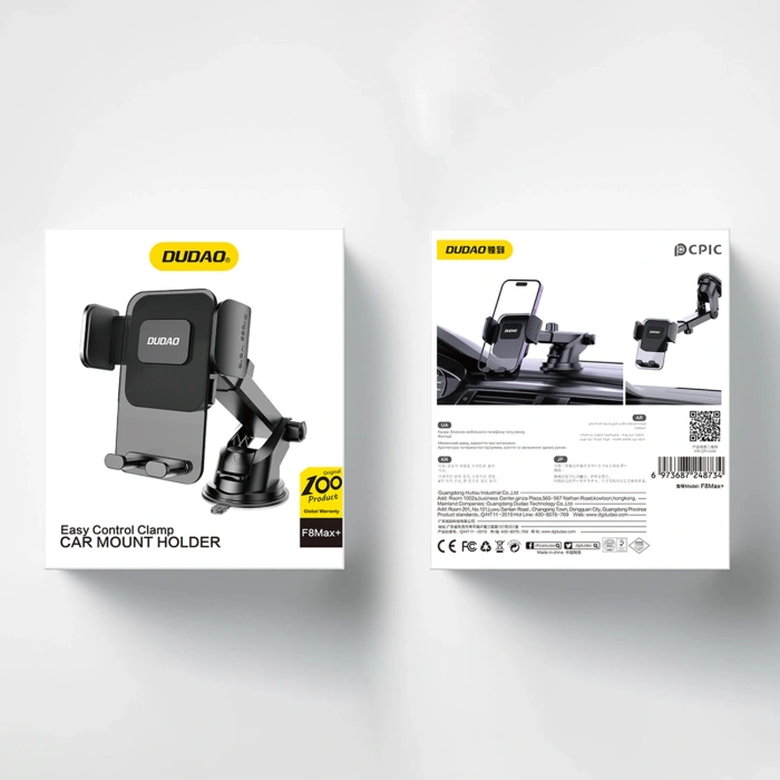 Uchwyt samochodowy Dudao F8Max+ na deskę rozdzielczą lub szybę - czarny