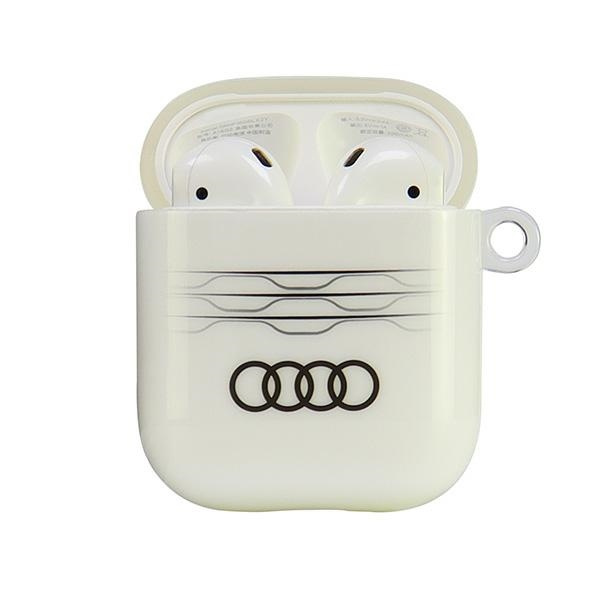 Audi IML Geometric Pattern AirPods 1/2 cover biały/white AU-IMLAP-A6/D3-WE