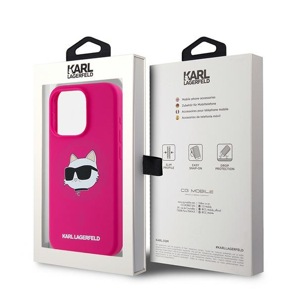 Etui Karl Lagerfeld KLHMP15LSCHPPLF iPhone 15 Pro 6.1" różowy/fuschia hardcase Silicone Choupette Head MagSafe