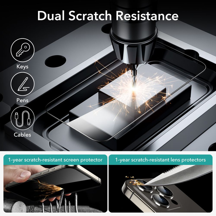 Tempered Glass Esr Gehärtetes Glas 2er-Pack iPhone 15 Pro Schwarz