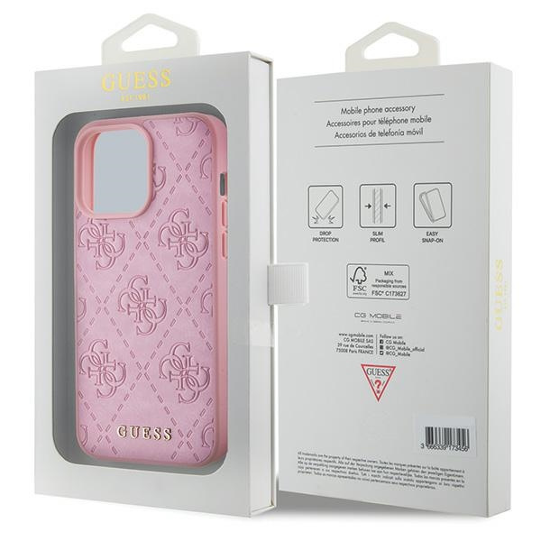 Funda Guess GUHCP15XP4EPMP iPhone 15 Pro Max 6.7" rosa/rosa durocase Cuero 4G Estampado Case